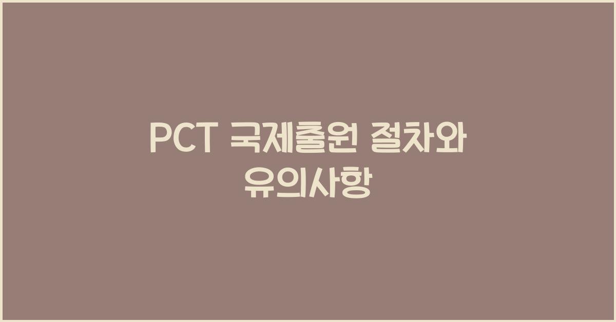 PCT 국제출원 절차와 유의사항