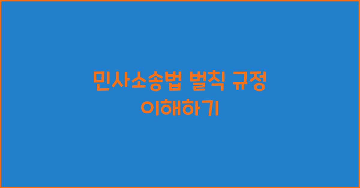민사소송법 벌칙 규정 이해하기