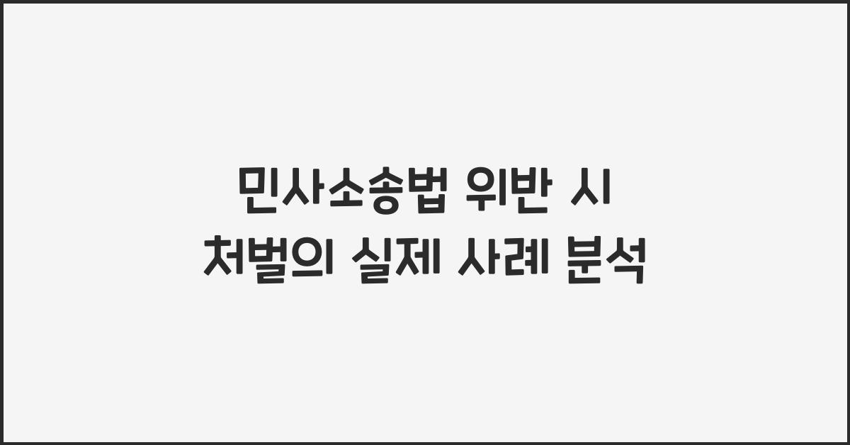 민사소송법 위반 시 처벌의 실제 사례 분석