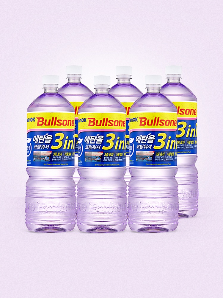 [불스원] 레인OK 에탄올 3in1 코팅 워셔액 1800ml 6개, 가성비 최고입니다